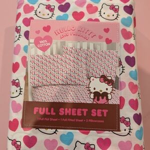 Hello Kitty Pink, Purple and Blue Heart Full Sheet Set